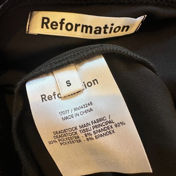 Reformation Lunar Dress Black Velvet Long Sleeve Mini Puff Sleeve | Size S - Picture 5 of 8